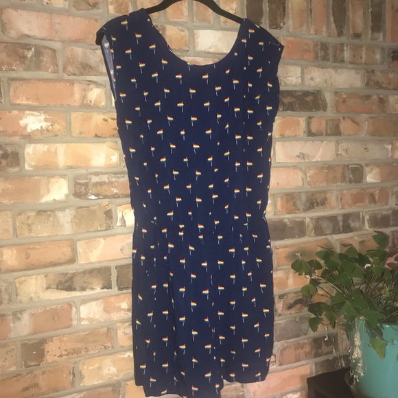 Target PRIDE Collection  rainbow flag navy romper - Picture 2 of 5